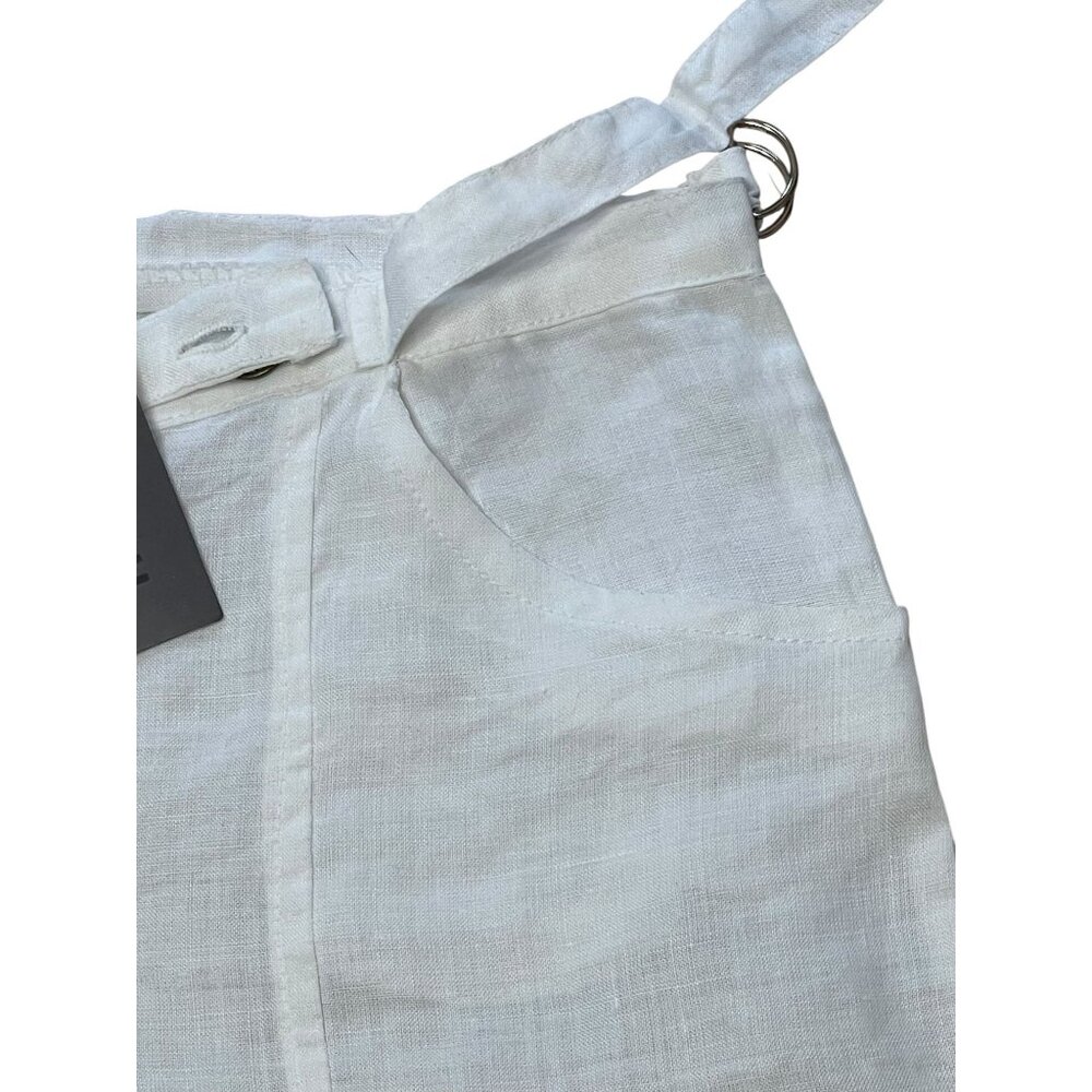 White Linen‎ Cargo Pants Miss Edith Size S Lightweight & Breathable With Pockets - Picture 6 of 12